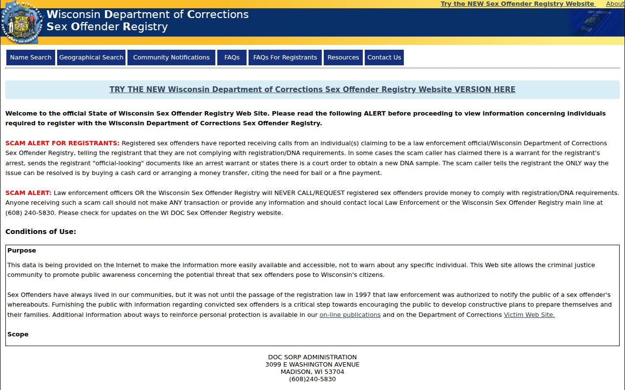 West Allis resident lookup Wisconsin public safety registry