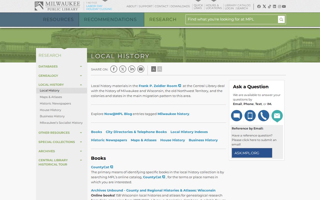 West Allis city directory collections at Milwaukee Public Library