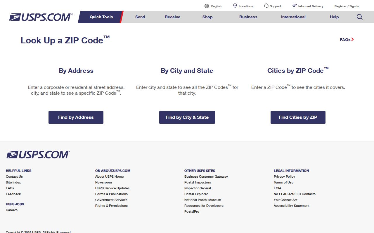 USPS search for the West Allis ZIP code directory